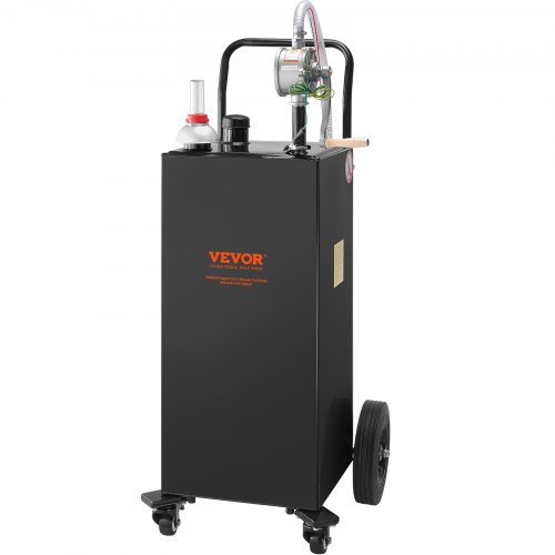 VEVOR Brandstoftrolley 35 Gallon Gasbrandstoftankcontainer 106 x 53 x 53 cm met handmatige overbrengpomp Benzine-dieselbrandstofcontainer voor auto's,