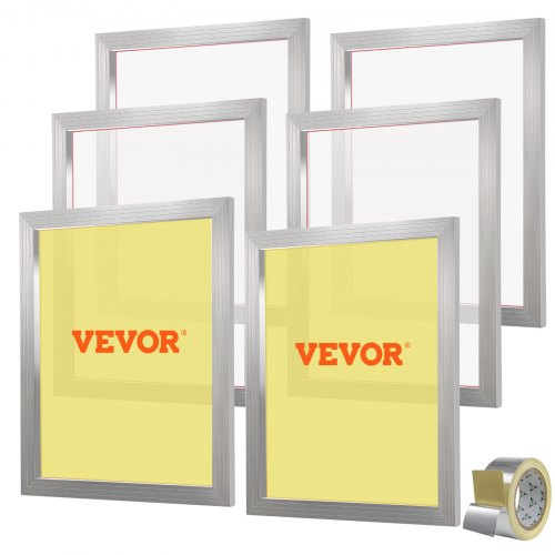 VEVOR 6 stuks aluminium schermframe zeefdrukpers 20"x24", zeefdrukmachine-accessoires 160 mesh, zuurbestendig en niet-vervormbaar voor kussensloop, stof, papier, kopieerpapier, enz. afbeelding
