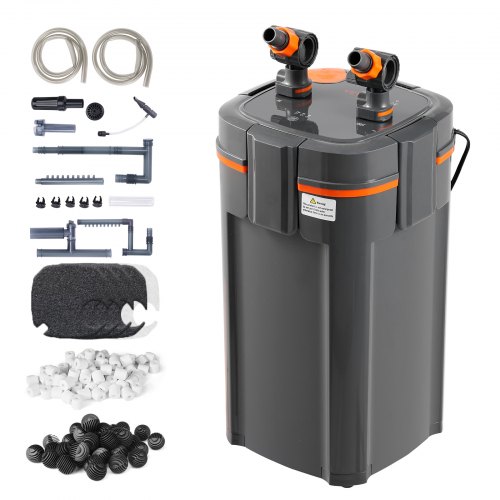 VEVOR Aquariumfilter 528 GPH, 5-traps potfilter 757,1L, extreem stil intern aquariumfilter met UV-bescherming, multifunctioneel onderdompelbaar vermogensfilter voor aquaria, 20W afbeelding