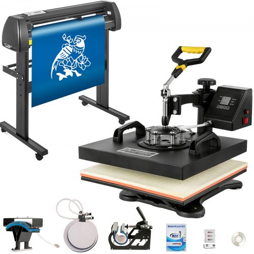 5in1 hittepers 38x38cm dubbel display VEVOR snijplotter 720mm Signmaster afbeelding