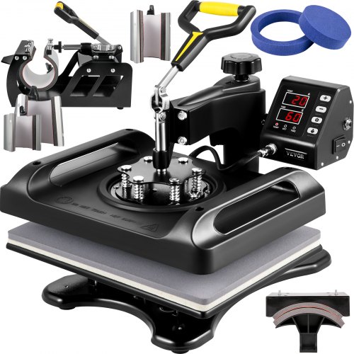 VEVOR Warmte Persmachine Transferpers Hittepers 8 in 1 Heat Press Machine 12 x15 Sublimatie Transfer T-shirt Mokplaat afbeelding