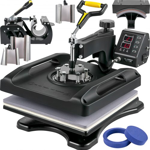 VEVOR Transferpers Warmteoverdracht Printer 8 in 1 Digitale Swing Hittepers Machine 38 x 38 cm Warmte Persmachine Digitale Printer Nauwkeurig Digitaal afbeelding