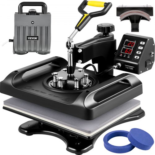 VEVOR Warmte Persmachine Transferpers Hittepers Heat Press Machine Press Printer 5 in 1 Zwart Transfer Machine 29x38cm afbeelding