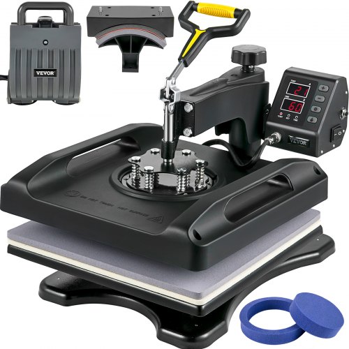 VEVOR Warmte Persmachine Hittepers Heat Press Machine 1000 W Heat Press Printer 5 in 1 Transferpers Heat Transfer Machine Textielpers Drukmachine afbeelding