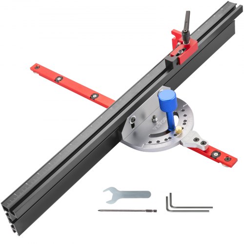 VEVOR Verstekmeter Tafelzaag 450mm Precisie Verstekmeter 45×7,5×5,8cm Tafelzaag Hoekliniaal van Aluminiumlegering met Lasermarkeringsschaal, 60 Hoek Verstelbaar Perfect voor Houtbewerkingsprojecten