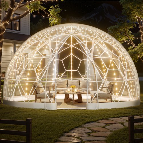 VEVOR Garden Dome 4,57x2,9 m Bubble Tent Iglo Camping Dome Tent 10-14 Personen afbeelding