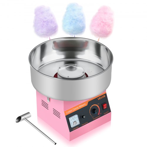 VEVOR Commerciële Suikerspinmachine Elektrische 1kW Suikerspinmaker Roze afbeelding