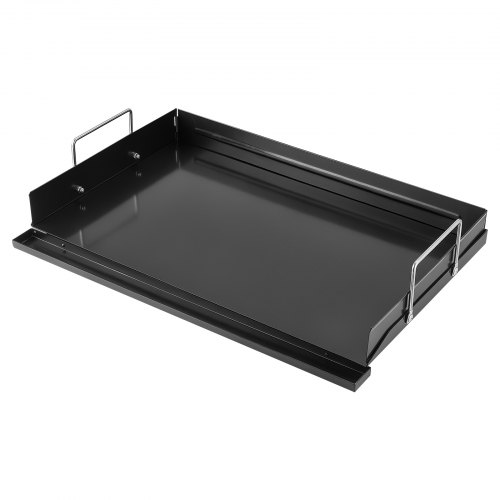 VEVOR Plancha Grillplaat 610 x 406 mm, koolstofstaal, antiaanbaklaag, ideaal voor gasfornuizen, barbecues en kamperen, afneembare zijpanelen, vetopvangbak, spatbescherming en een kookoppervlak van 610 x 365 mm