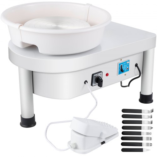 VEVOR 280W Pottenbakkersschijf Keramische Machine 25cm Elektrisch Aardewerk Wiel Machine Spons Gereedschap Set Aardlek Bescherm Cadeau Doe-het-zelf afbeelding