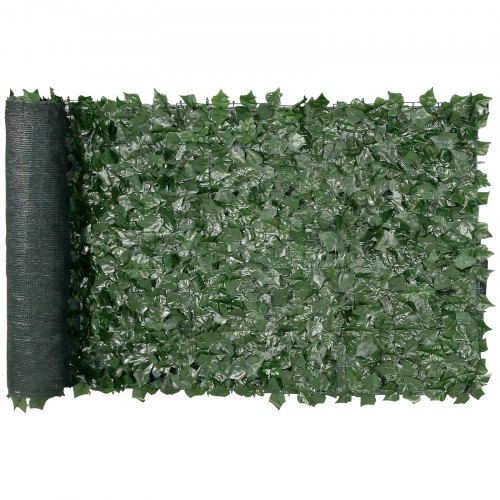 VEVOR privacyhek 99x249cm kunstgroen privacy klimopschutting met gaasachterwand en verstevigde verbinding kunsthagen met wijnbladeren als decoratie voor tuin en erf afbeelding