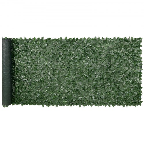 VEVOR Ivy Privacy Fence, 1500 x 4010 mm, Privacy Screen, Klimop Hek met Gaas Achterkant en Versterkte Verbinding, Kunstmatige Heggen met Wijnbladeren