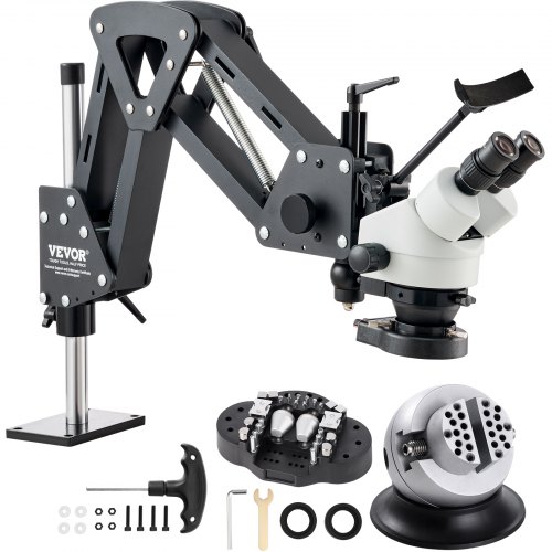 VEVOR multidirectionele microscoop veergemonteerde kogelschroef 7X-45X afbeelding