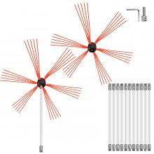VEVOR Schoorsteen Borstel Staven Wit Schoorsteenveger Borstels Staven 12 m Schoorsteenveger Kit van Nylon met Diverse Accessoires Veel Gebruikt voor Alle Vormen van Metalen of Bakstenen Schoorsteen