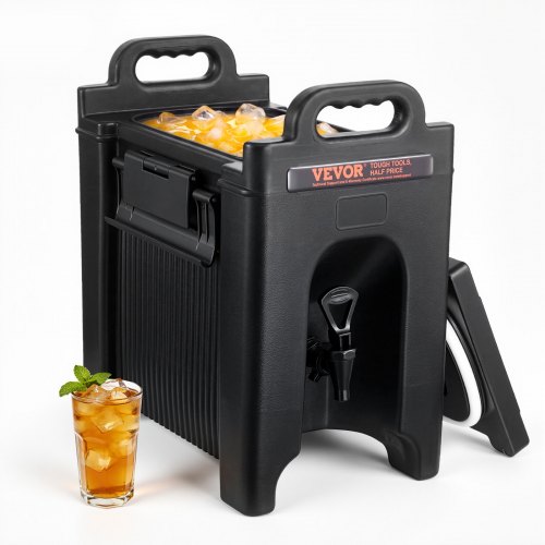 VEVOR Warme en koude drankendispenser 9,5L, LDPE Warme en koude waterfontein Grote drankendispenser met kraan voor koffie, koude melk, water, sap, enz