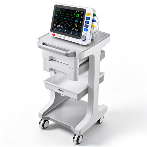 VEVOR Medische Trolley 50 kg Laboratoriumtrolley Medische Servicetrolley 41x47x76 cm, voor kliniek, ziekenhuis en laboratorium, Geluidsarme rolwagen m
