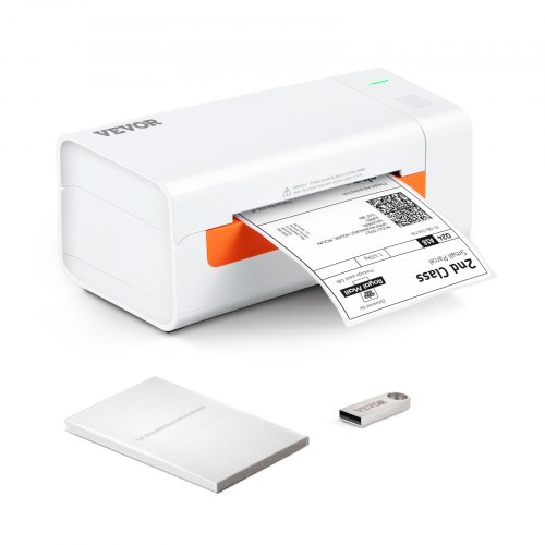 VEVOR Label Printer Printer voor stickers labelprinter labelprinter 203DPI labelprinter 40-108mm Usb afbeelding
