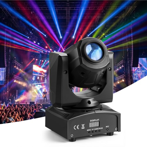 VEVOR 2 stuks Moving Head LED 30W RGB podiumverlichting LED-spot met 8 kleuren, draaibare spot voor feestjes, bruiloften, clubs en podia, stroboscoop