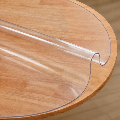 VEVOR Tafelfolie Tafelbeschermer Transparant 1,5 mm Dikte, φ 1230 mm Tafelbeschermerfolie PVC Ronde Tafelkleed Tafelfolie Wasbaar Slijtvast Hittebestendig Waterdichte Tafelbeschermerfolie Woonkamer