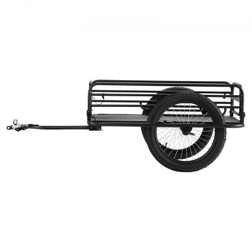 VEVOR Fietskar, 125 kg laadvermogen, transportkar, opvouwbaar en opvouwbaar, snelsluiting met universele trekhaak, 20" wielen, past op de meeste fietswielen, frame van koolstofstaal afbeelding