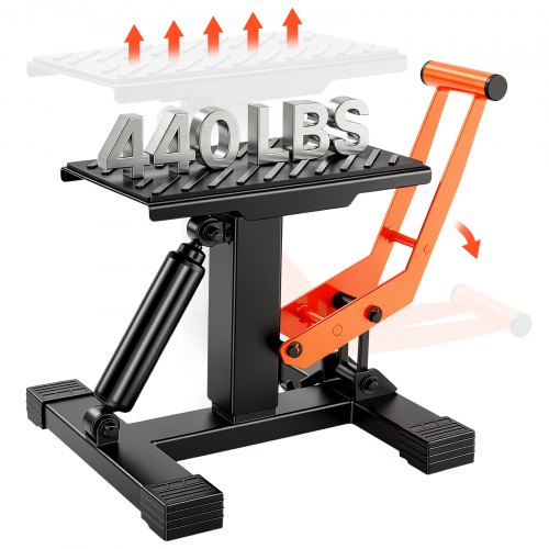 VEVOR Motorfietslift, Motorfietshefplatform 200 kg, Montagestandaard, Montagekrik, Lift, Verstelbare hoogte 255-460 mm, Platform 0-120 mm, Staal, Repa