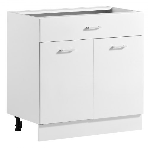 VEVOR Onderkast 800x475x815 mm (bxdxh) spaanplaat, wit, voor wasruimte en badkamer, zonder werkblad, in Shaker-stijl, met verstelbare plank, 1 lade, 2