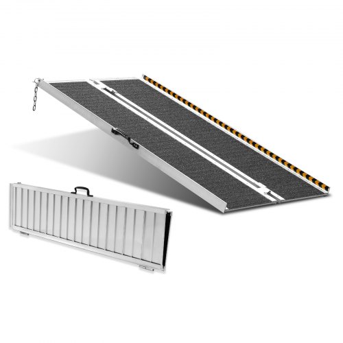 VEVOR draagbare rolstoelhelling, 48" 800lb laadvermogen, antislip aluminium opvouwbare drempelhelling, opvouwbare scootmobielhelling, rolstoelhelling, voor huistrappen, trappen, deuren, stoepranden