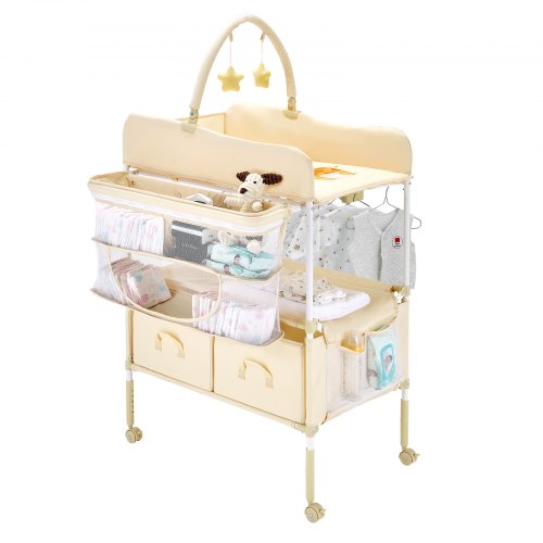 VEVOR Opvouwbare Verschoontafel met Zijmand Hangstang Beige afbeelding