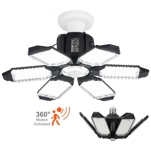 VEVOR 2x LED E27 garagelamp, verstelbare werkplaatslamp, halschijnwerper 15000LM afbeelding