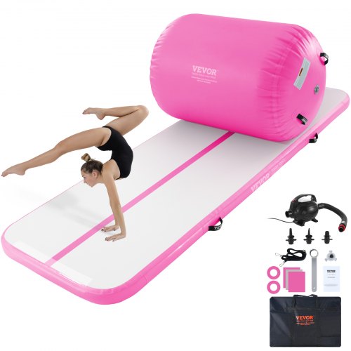 VEVOR Opblaasbare Gymnastiekmat Gymnastiekmat, Opblaasbare Air Roll Air Barrel Gymnastiek Tumbling Matten, Multifunctionele Tumbling Mat Thuisgebruik/Gym/Yoga/Cheerleading afbeelding