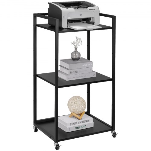 Printertafel Printerstandaard 3-laags printerwagen met wielen Rolling Shredder Stand 52x40x102cm Office Fax Copier Scanner Home Organizer Opbergrek Zwart | NL Printertafel Printerstandaard 3-laags printerwagen met wielen Rolling Shredder Stand 52x40x102cm Office Fax Copier Scanner Home Organizer Opbergrek Zwart | NL