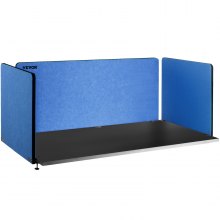 VEVOR Desktoppartitie Bureauverdeler Partitie 152 cm 3 ST PolyesterVezel Blauw