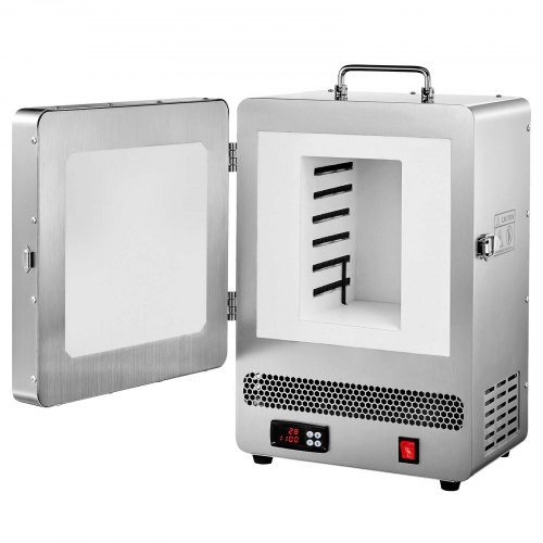 VEVOR 1650W elektrische smeltoven, digitale smeltoven, elektrische stookoven met max. temperatuur 1200°C voor verlorenwasgieten, klei-doe-het-zelf, metaalgloeien, keramisch stoken, PID-temperatuurregeling afbeelding