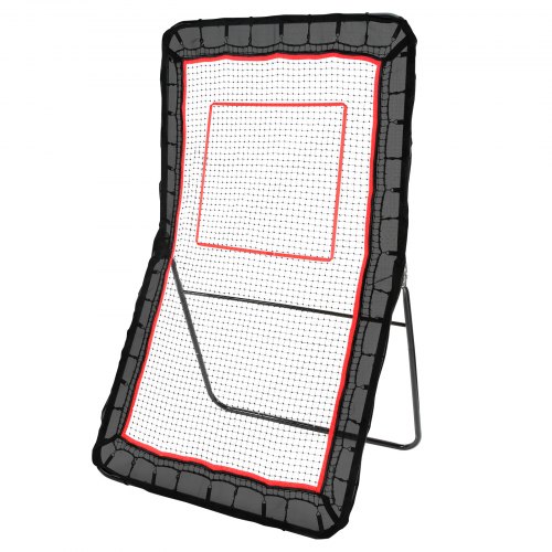 VEVOR Backyard Lacrosse Rebounder, 1,2 x 2,1 m volleybalretournet, pitchback throwback honkbal softbalretour trainingsscherm, verstelbare hoek, schiet