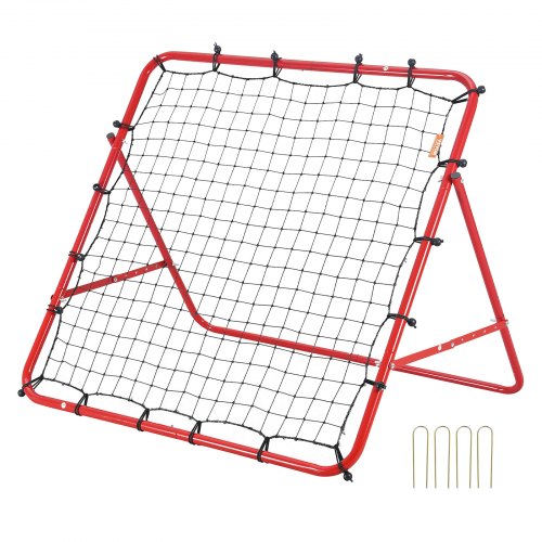 VEVOR Voetbal Rebound Net Draagbare Baffle Voetbal 48 x 48 mm, Rebounder Voetbal Ijzeren Pijp & PE Net Kinderen & Tieners Verstelbaar Voetbaldoel Rebounder Kicker voor Voetbaltraining