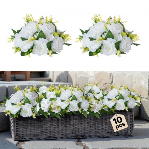 VEVOR 10x Bloemenballen voor Bruiloft Kunstbloemstuk 24x24x12cm afbeelding