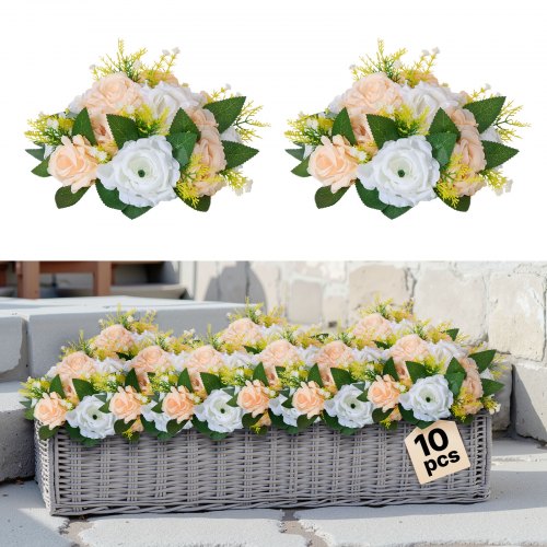 VEVOR Bloemenballen 24x24x12cm Kunstmatige Bloemstukken Champagne Kleur afbeelding