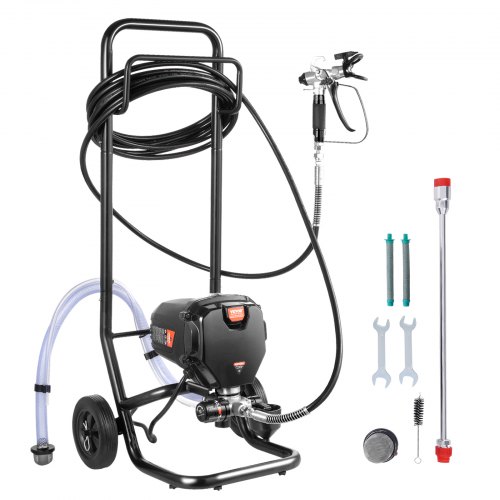VEVOR draagbaar airless verfspuit, 750 W, 3000 psi, hoog rendement elektrisch spuitapparaat, verfspuiten Spuitverfmachine Hogedruk airless verfspuitsysteem met 15 m slanglengte afbeelding