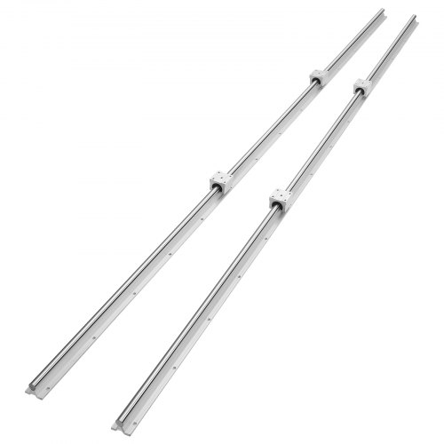 VEVOR Lineaire Geleiding lineaire geleider lineaire rail 2 stuks SBR20-1800mm koolstofstaal aluminium geleiderail SBR20UU schuifblokken lineair lager afbeelding