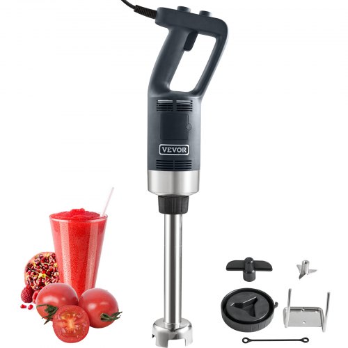 VEVOR pureemixer elektrische staafmixer 500 W, krachtige blender instelbaar 4000-18000 tpm, roestvrijstalen multifunctionele staafmixer 660 mm afneembare roerstaaf, inclusief wandhaak en vervangende meskop afbeelding