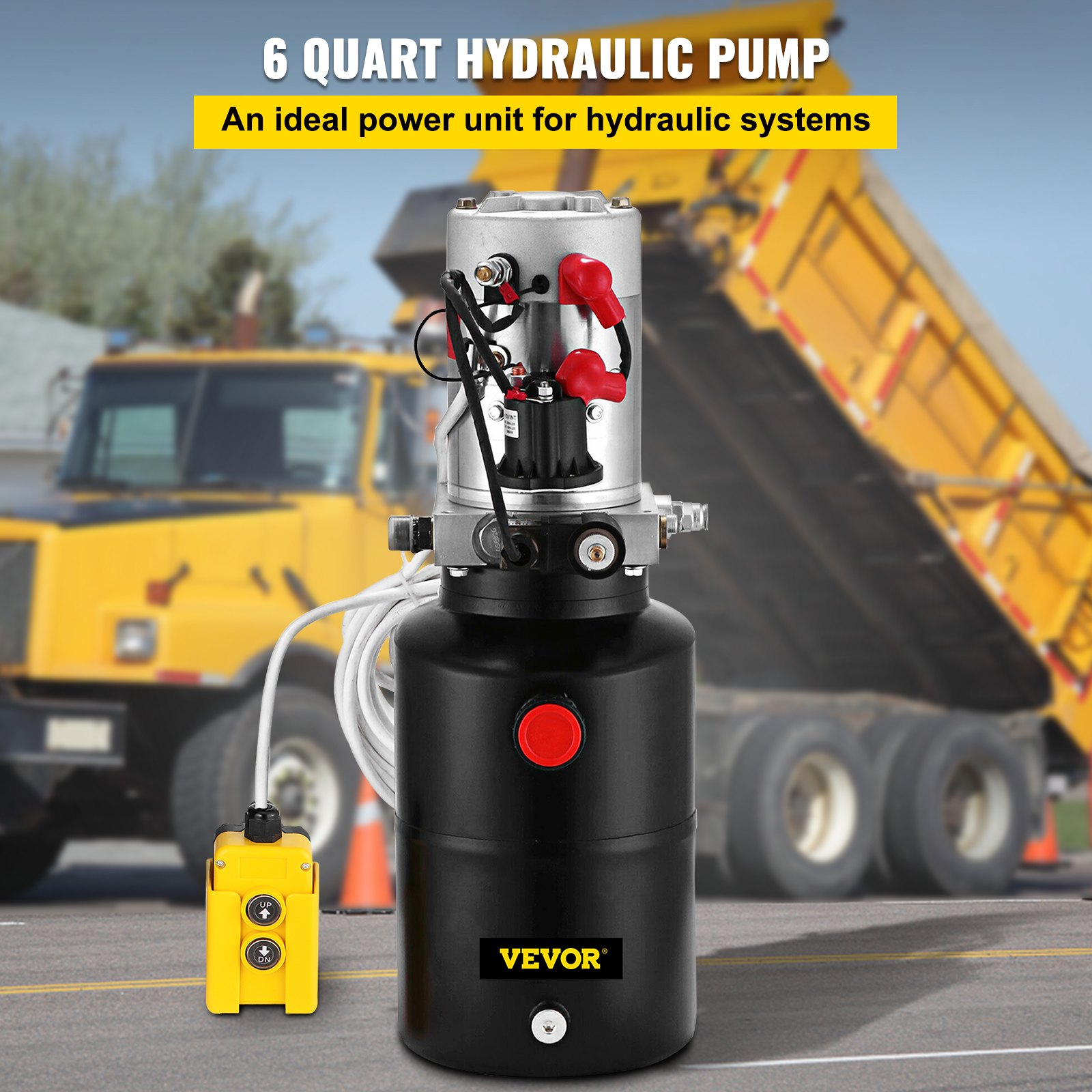 Fuzzbat Aanhangwagen Afstandsbediening 3 Draad Dump Trailer Afstandsbediening Hydraulische Pomp Power Unit voor Eenwerkende Hydraulische Pomp Power Unit Lift Truck Dump