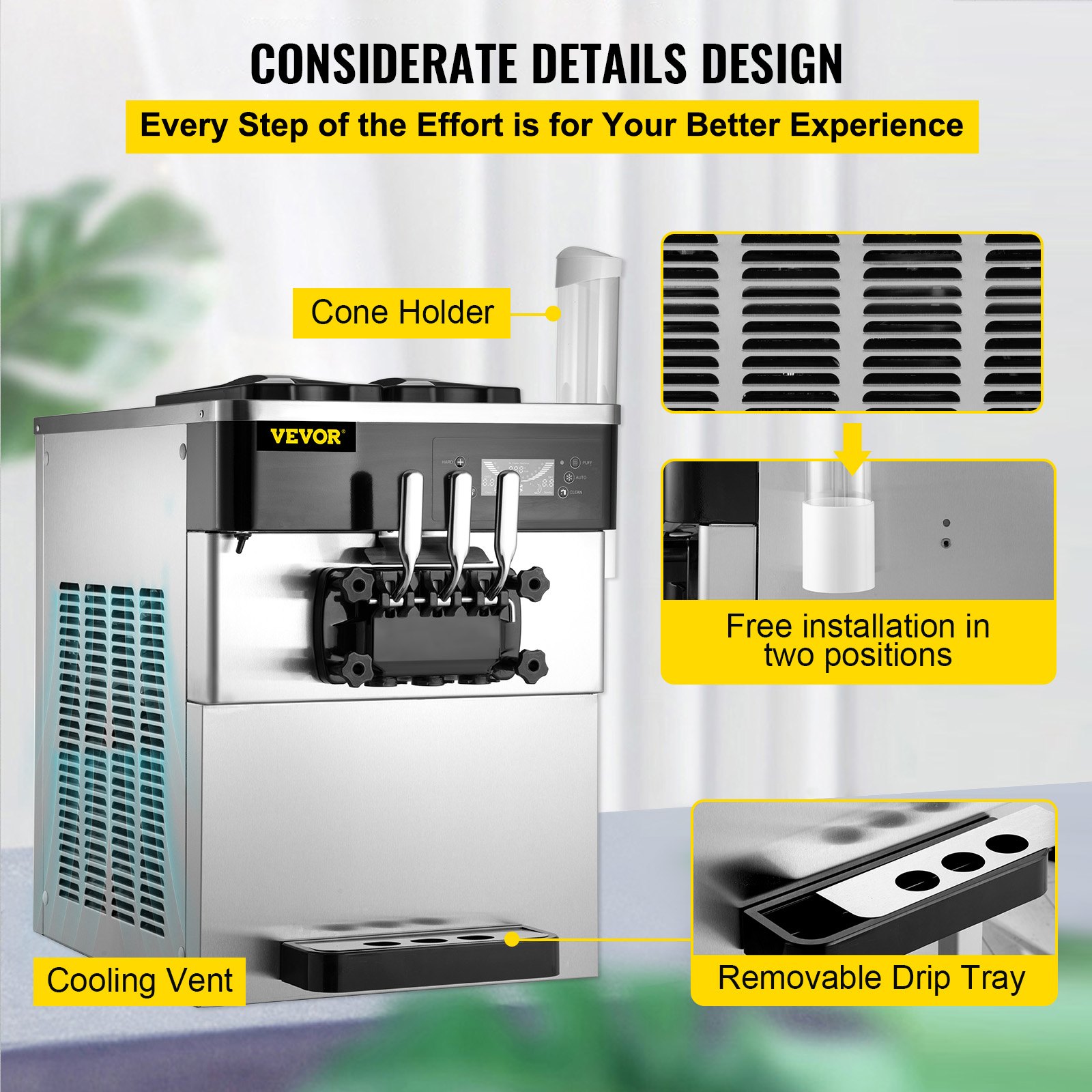 2028L/H Commercial Soft Ice Cream Machine EasyCleaning Yogurt YKF