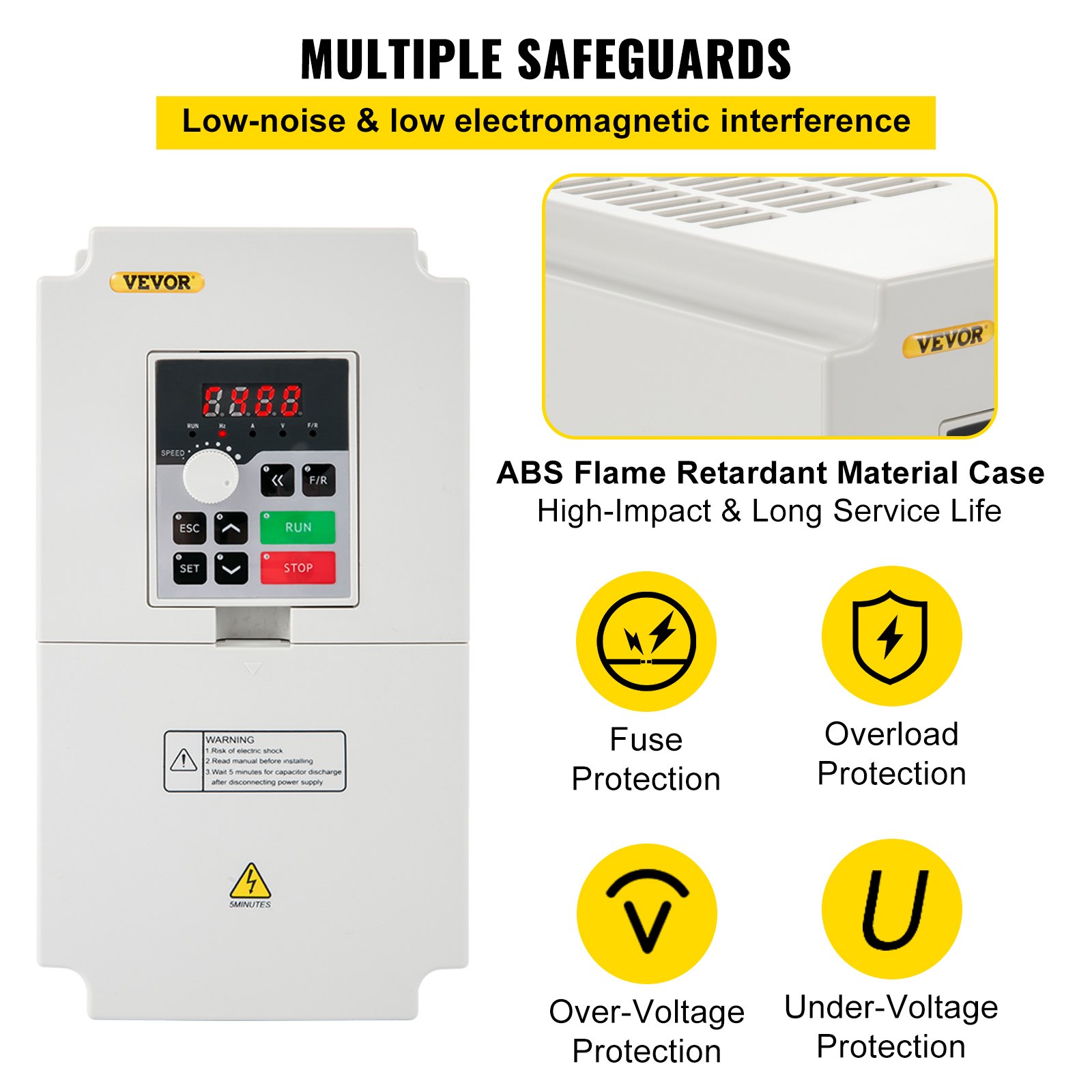 1.5KW AC 220V Eenfasige VFD-omvormer Enkele variabele frequentieaandrijving 8A Universele VFD-snelheidsregelaar voor driefasige motor