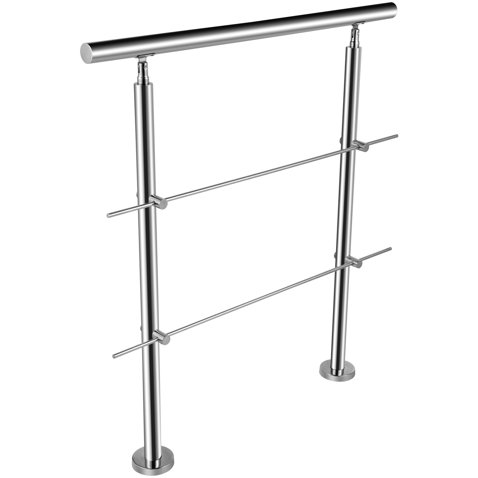 LQSYBHD Trapleuning leuning vierkante binnenpaal, metalen reling spindels, leuningen voor trappen buiten, 270 ° verstelbare zijmontage en montage aan de voorkant met Sc (Maat: 95 cm, kleur: wit - 1