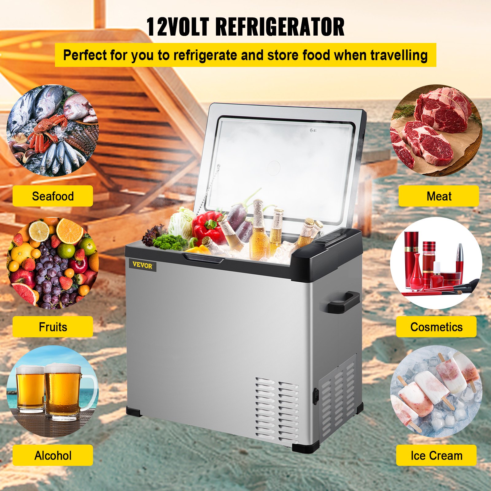 Zonne-energie Mini Campingkoelkast - Zonnepaneel