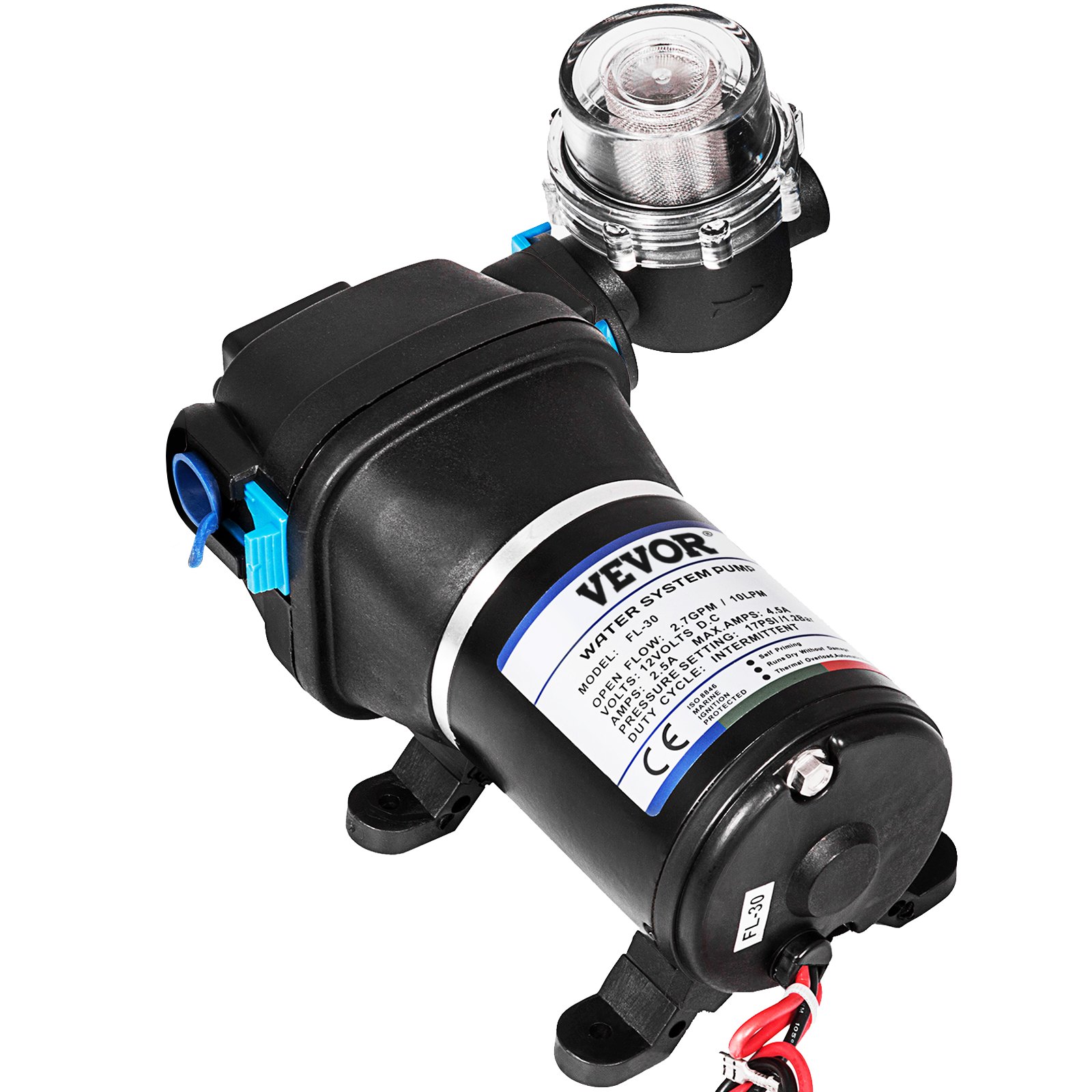 Waterpomp, 12 V, zelfaanzuigende hogedruk-waterpomp, 5 l/min, DC-micromembraanpomp voor het reinigen van caravans, campingboten