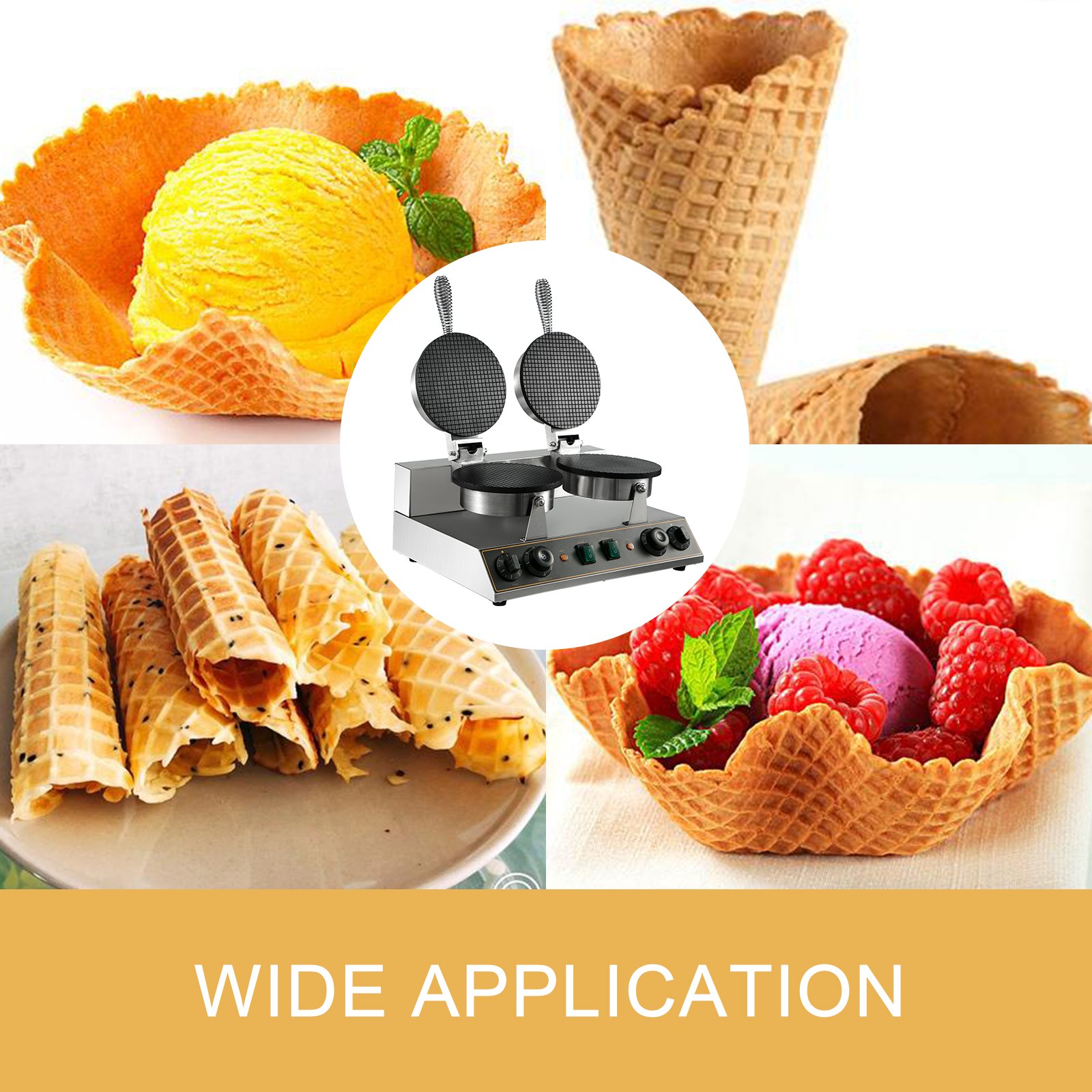 VEVOR Ronde Wafelijzer Wafel 1300 W, Contactgrill Belgisch 4 Stuks Roestvrij Staal Wafelautomaat Incl Voedselclip Borstels Brandveilig Handvat Voor Cafes Restaurant Enz 673096153 VEVOR Ronde Wafelijzer Wafel 1300 W, Contactgrill Belgisch 4 Stuks Roestvrij Staal Wafelautomaat Incl Voedselclip Borstels Brandveilig Handvat Voor Cafes Restaurant Enz 673096153
