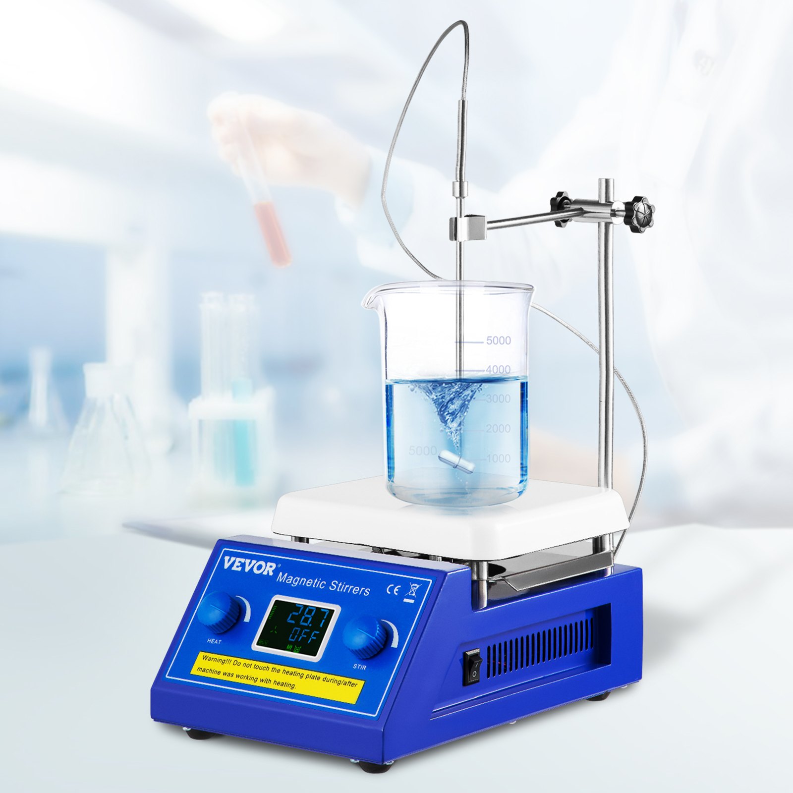 Stille USB Magnetische Roerder voor Laboratorium en Brouwen tot 1 Liter