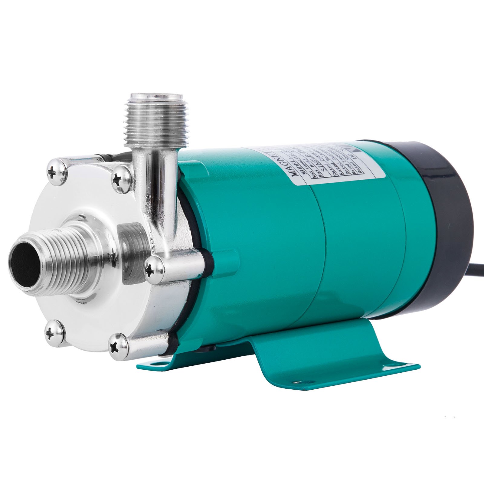 VEVOR Bierpumpe mit 1/2-Zoll MPT-Einlass/Auslass, Magnetic Brewing pumpe mit Lebensmittelqualität Edelstahl Kopf, Hochtemperaturbeständige Antriebspumpe Magnet Brau für Homebrew
