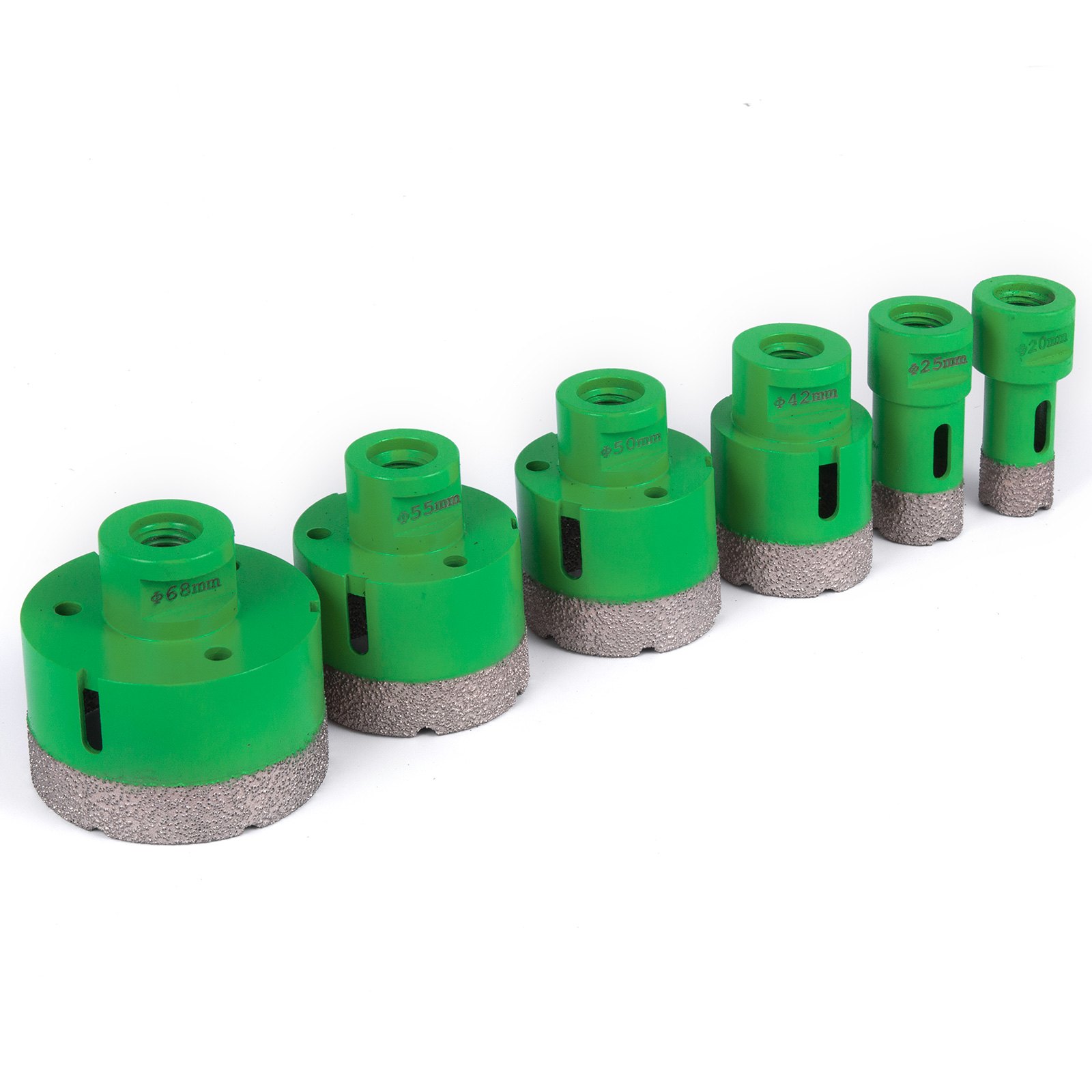 6pcs Diamond Holesaw Set 202542505568mm M14 Fine Stoneware