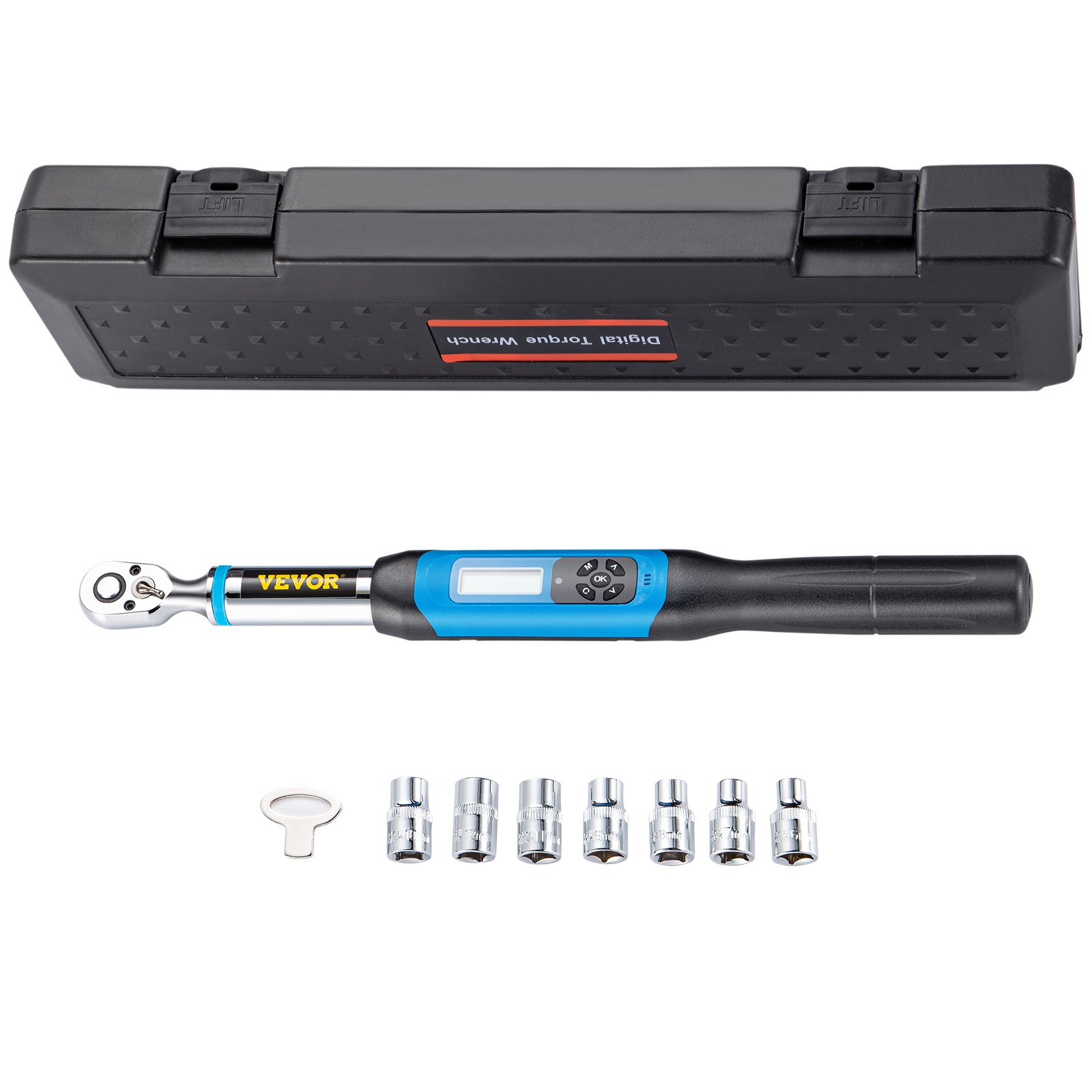 Digitale momentsleutel, Digitale High Torque Wrench 1.5-1000nm Adapter 1/4 3/8 3/4 Microtorque(6.8-135nm